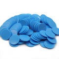 HAKITAROOM Set of 100 Opaque Plastic Learning Counters Mini Poker Chips Game Tokens with Storage Box (Deepsky Blue 1.58 Inch)