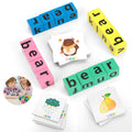 Wooden Blocks Spelling Game Word Race Cube Game Alphabet Matching Multiplayer Stimulates The Brains Imagination and Creativity Flash Cards for Kids Suitable for Classroom Parties