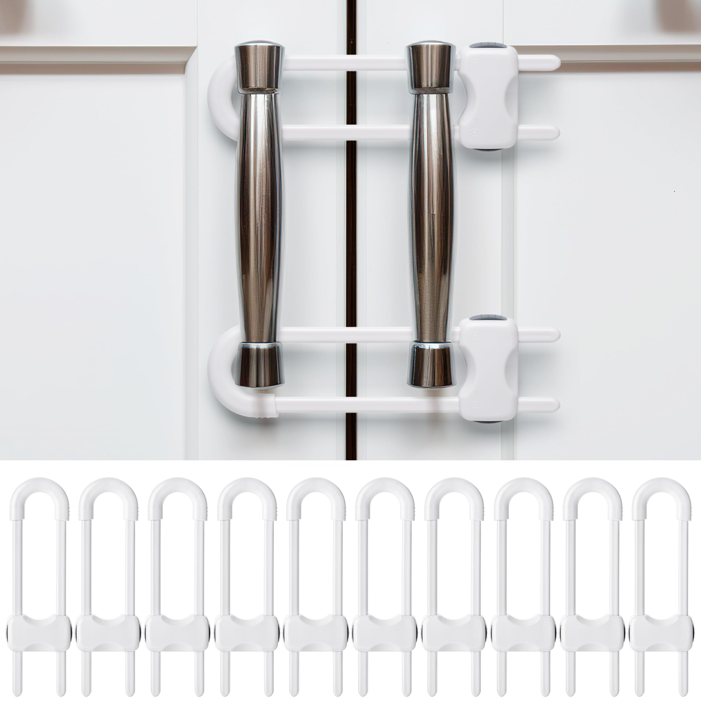 Bates- Baby Sliding Cabinet Locks 10 Pack U-Shaped Child Proof Cabinet Locks Baby Proofing Cabinets Child Proof Drawer Locks Baby Proofing Baby Proof Cabinet Locks Cabinet Lock Baby Drawer Locks