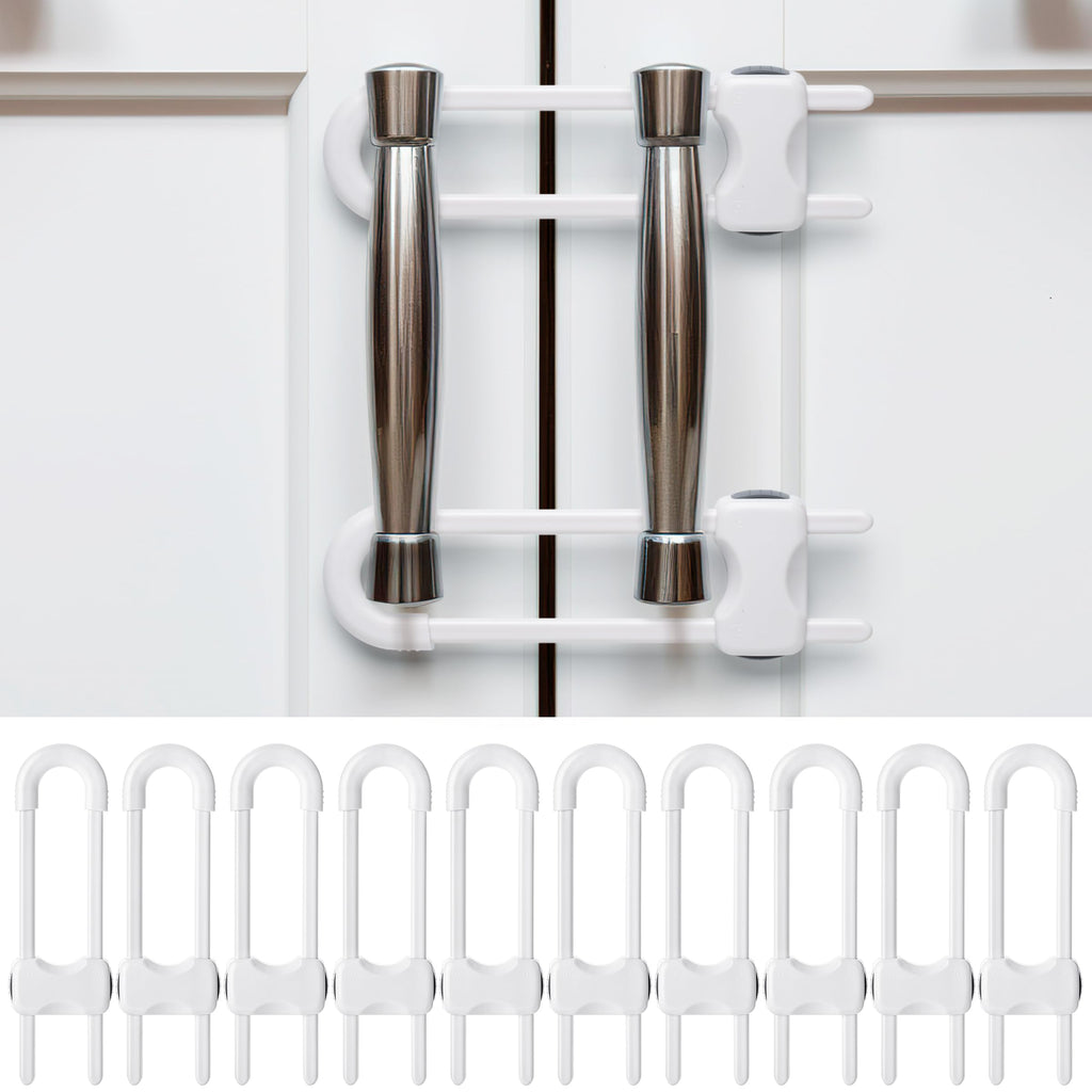 Bates- Baby Sliding Cabinet Locks 10 Pack U-Shaped Child Proof Cabinet Locks Baby Proofing Cabinets Child Proof Drawer Locks Baby Proofing Baby Proof Cabinet Locks Cabinet Lock Baby Drawer Locks