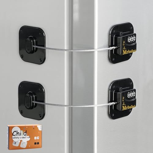 AIXIAOYA 2 Pack Refrigerator Lock Fridge Locks for Kids Keyless Child Safety Cabinet Locks for Cabinets Closets Drawers Window Electrical Appliances Locks
